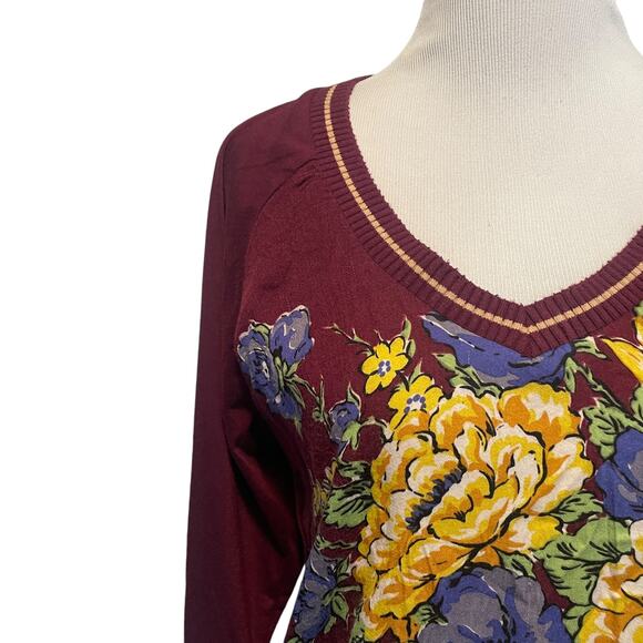 Anthropologie TINY Ashlee Floral Top Womens XS Purple V-Neck Puff Sleeve Boho - Picture 3 of 9